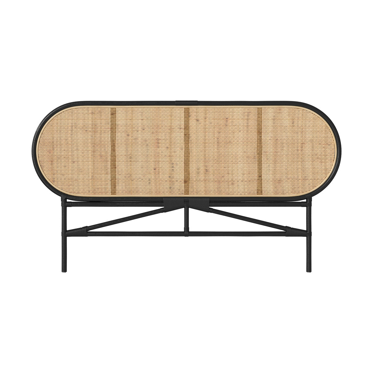 tete de lit navahino en rotin et noir 170 cm