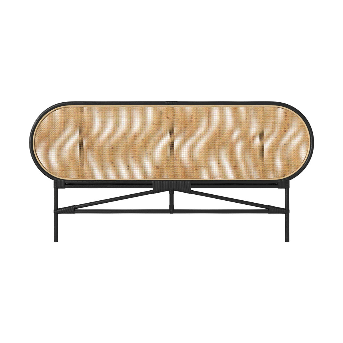 tete de lit navahino en rotin et noir 190 cm