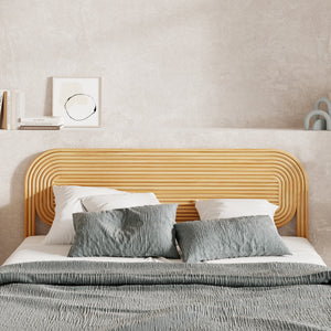 testiera del letto paloma arrotondata in rattan 160 cm