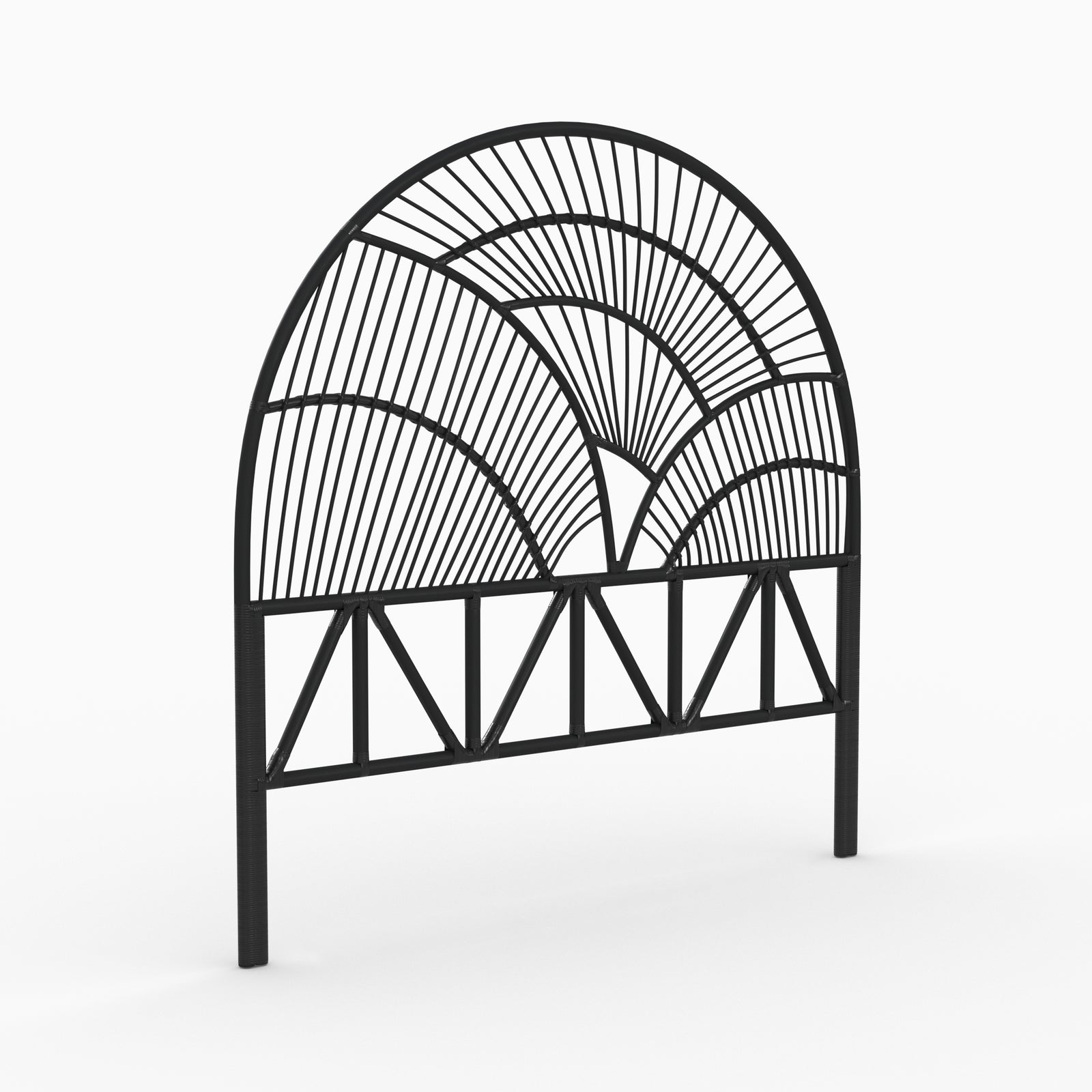 tete de lit selene en rotin noir 140 cm