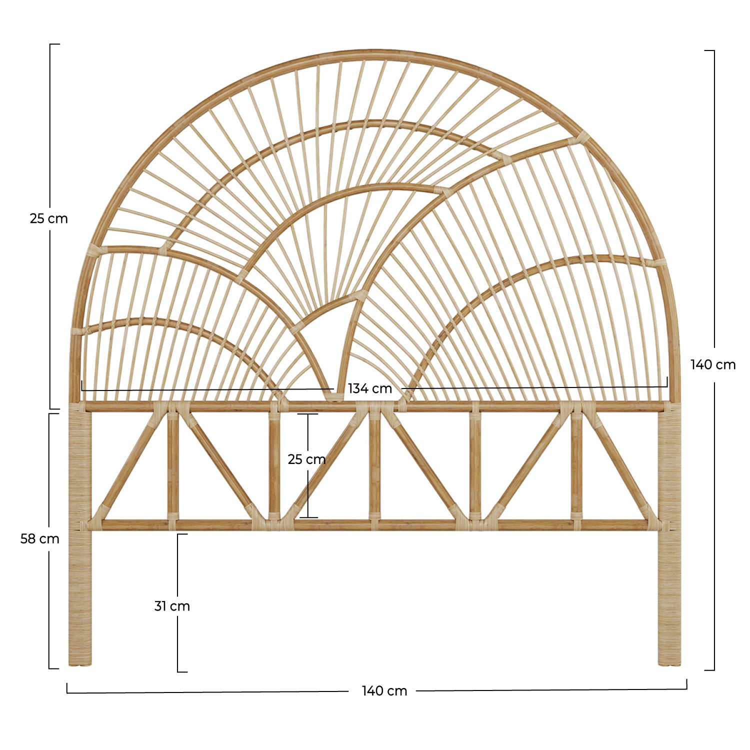 Tête de lit Séléné en rotin 140 cm