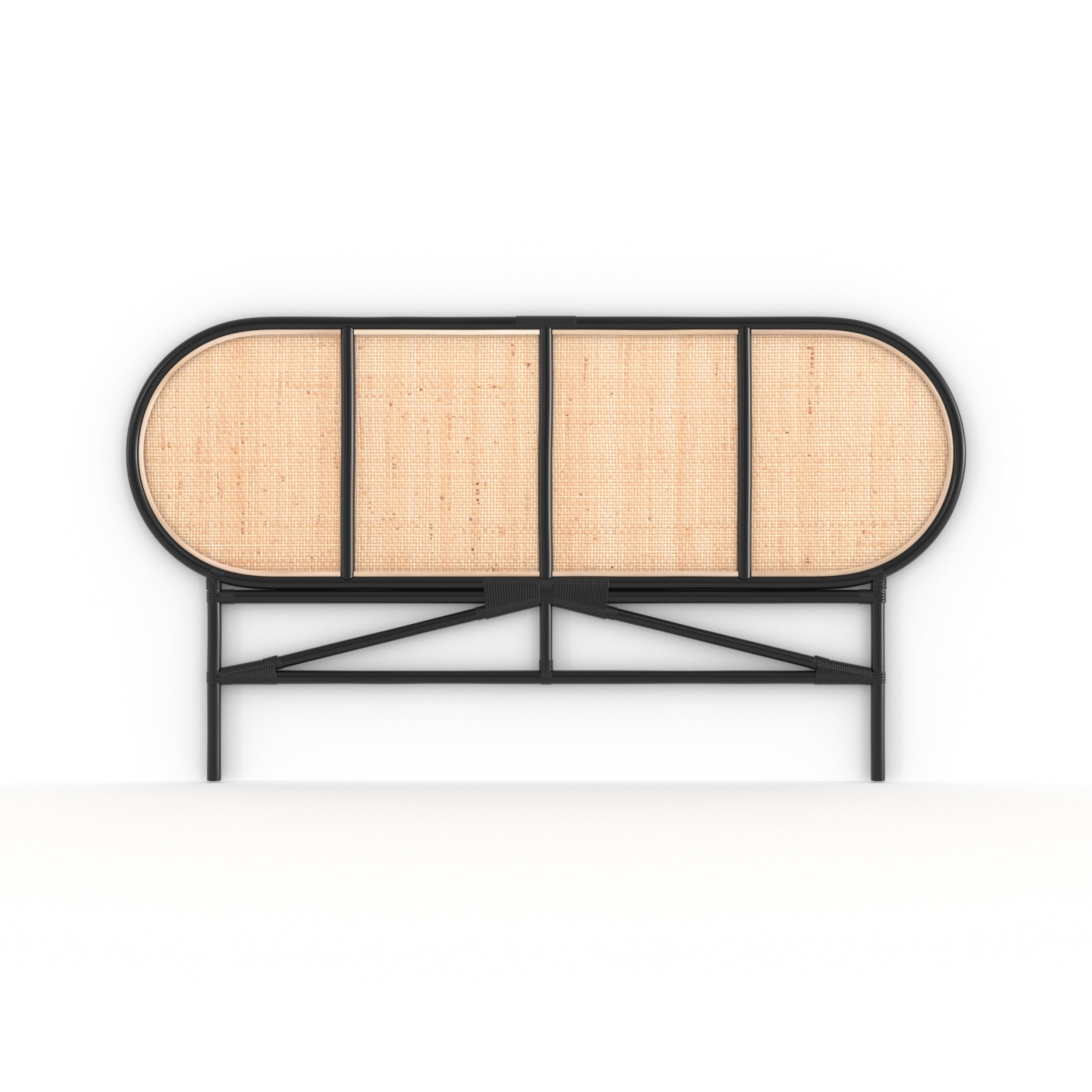 Tête de lit Navahino en rotin et noir 140 cm