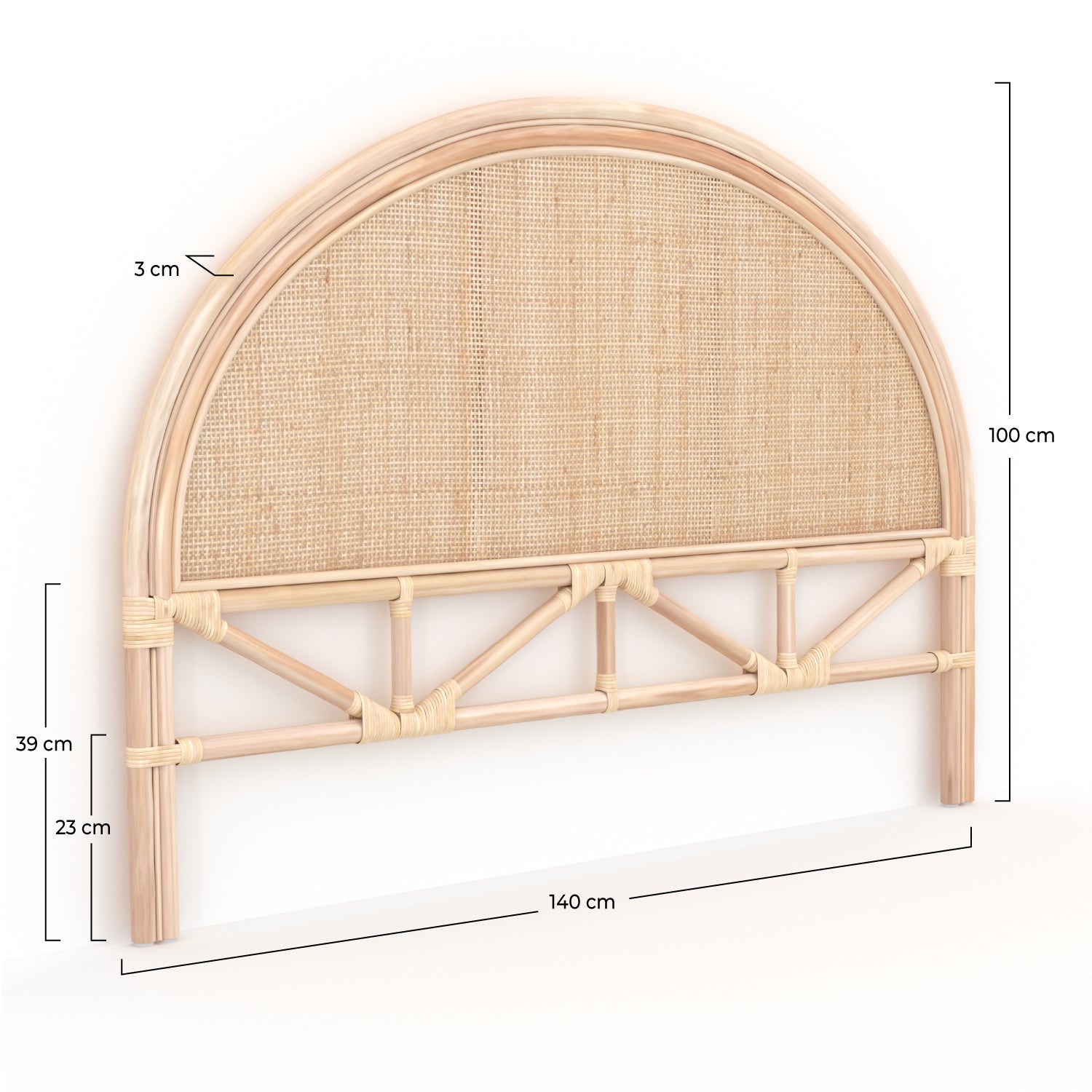Tête de lit Madya en rotin naturel 140 cm