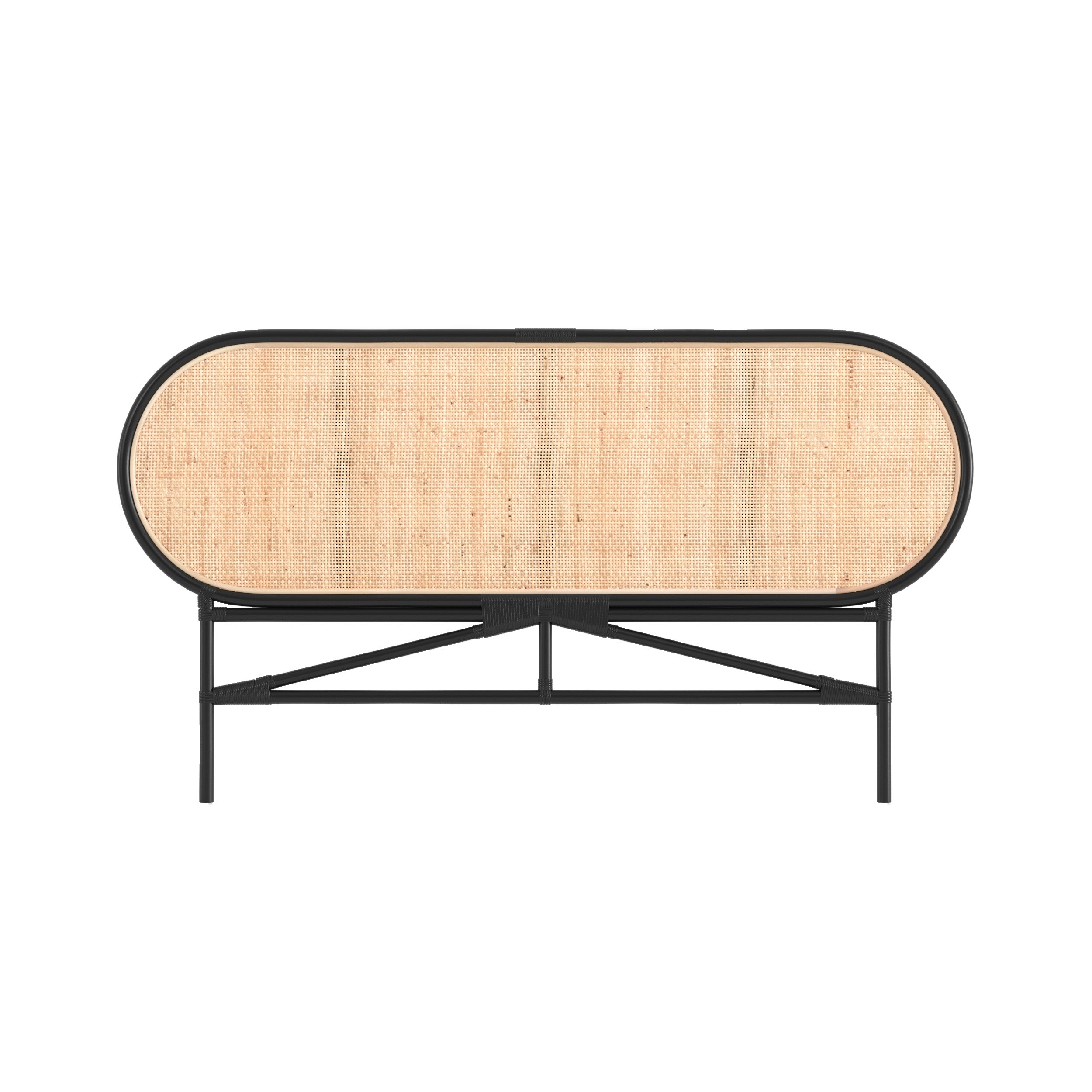 Tête de lit Navahino en rotin et noir 140 cm