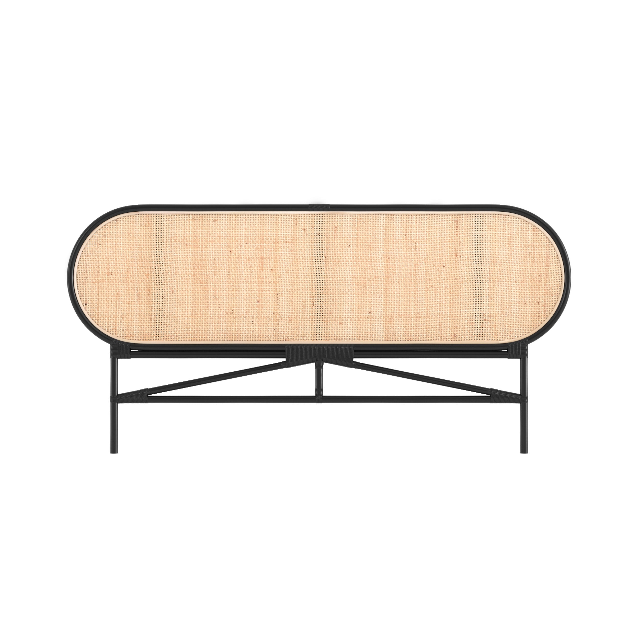 Tête de lit Navahino en rotin et noir 160 cm