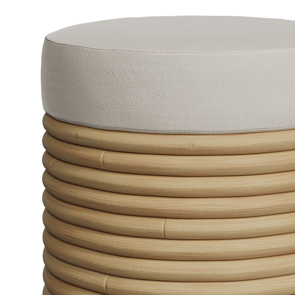 thea tabouret rotin tissu creme hauteur 45 cm