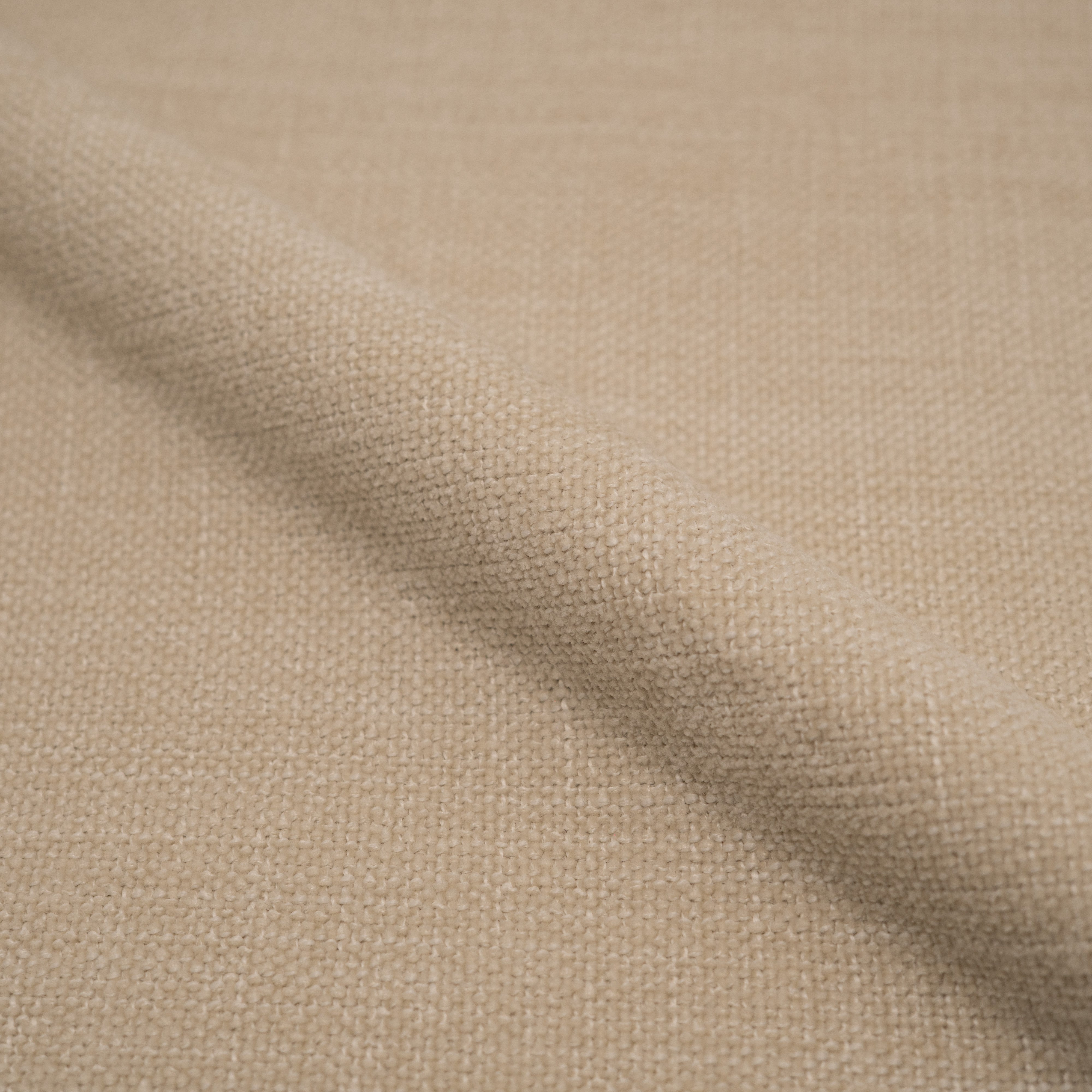 Lot de 2 chaises Marine en tissu beige et placage en bois foncé