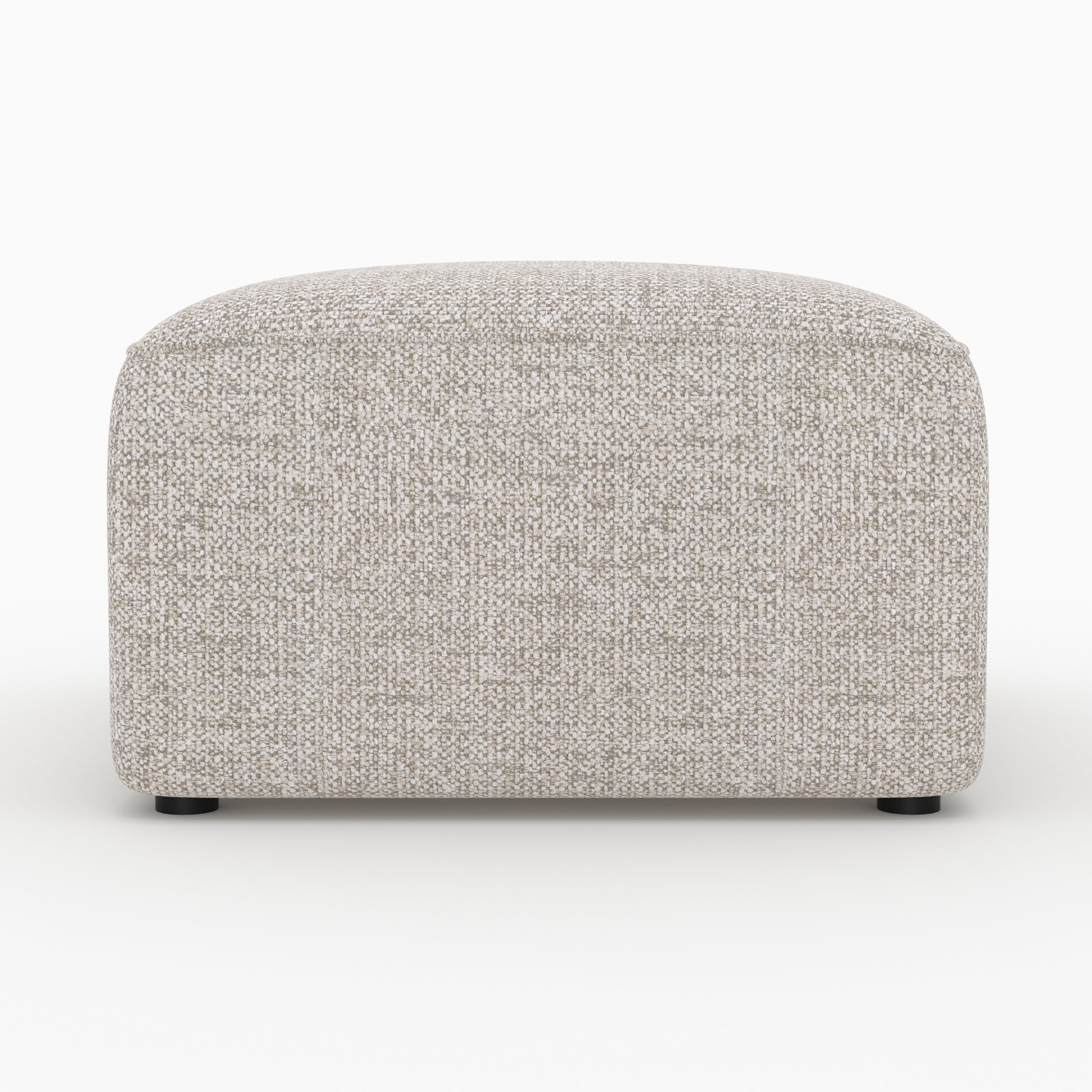 Pouf Hestia rettangolare per divano modulare in tessuto beige