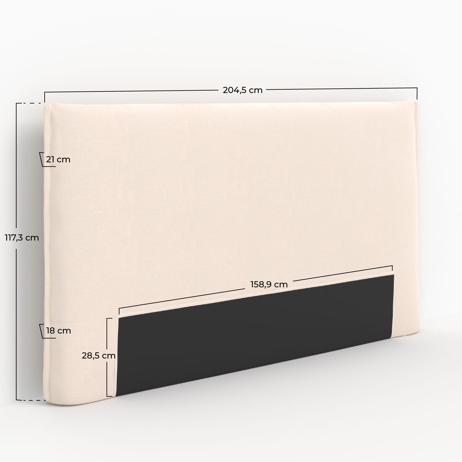 Tête de lit Safia en tissu blanc déhoussable 160 cm