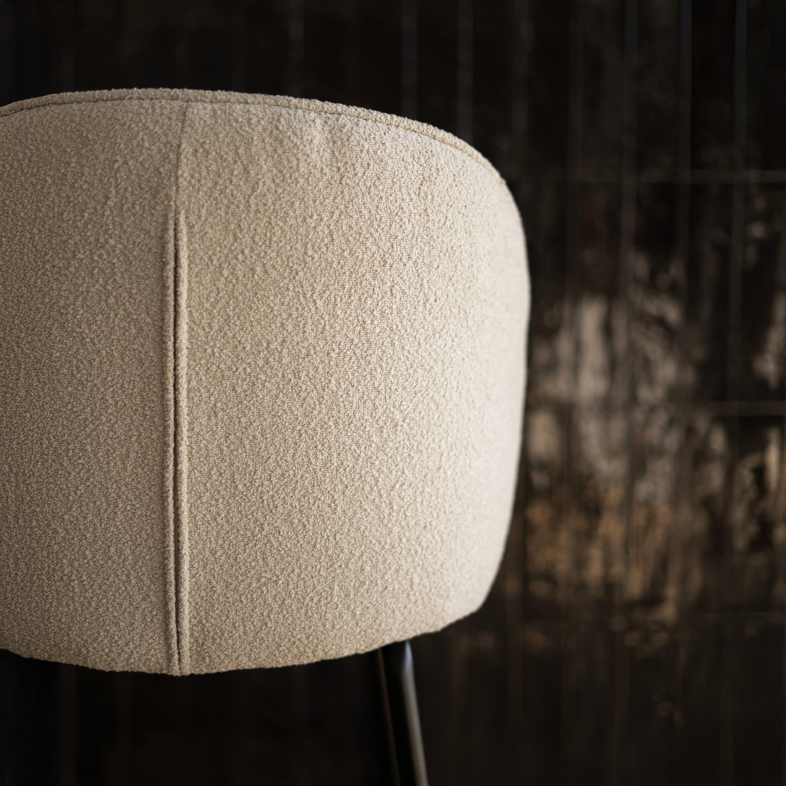 Chaise de bar Groom en tissu bouclé beige 66 cm (lot de 2)