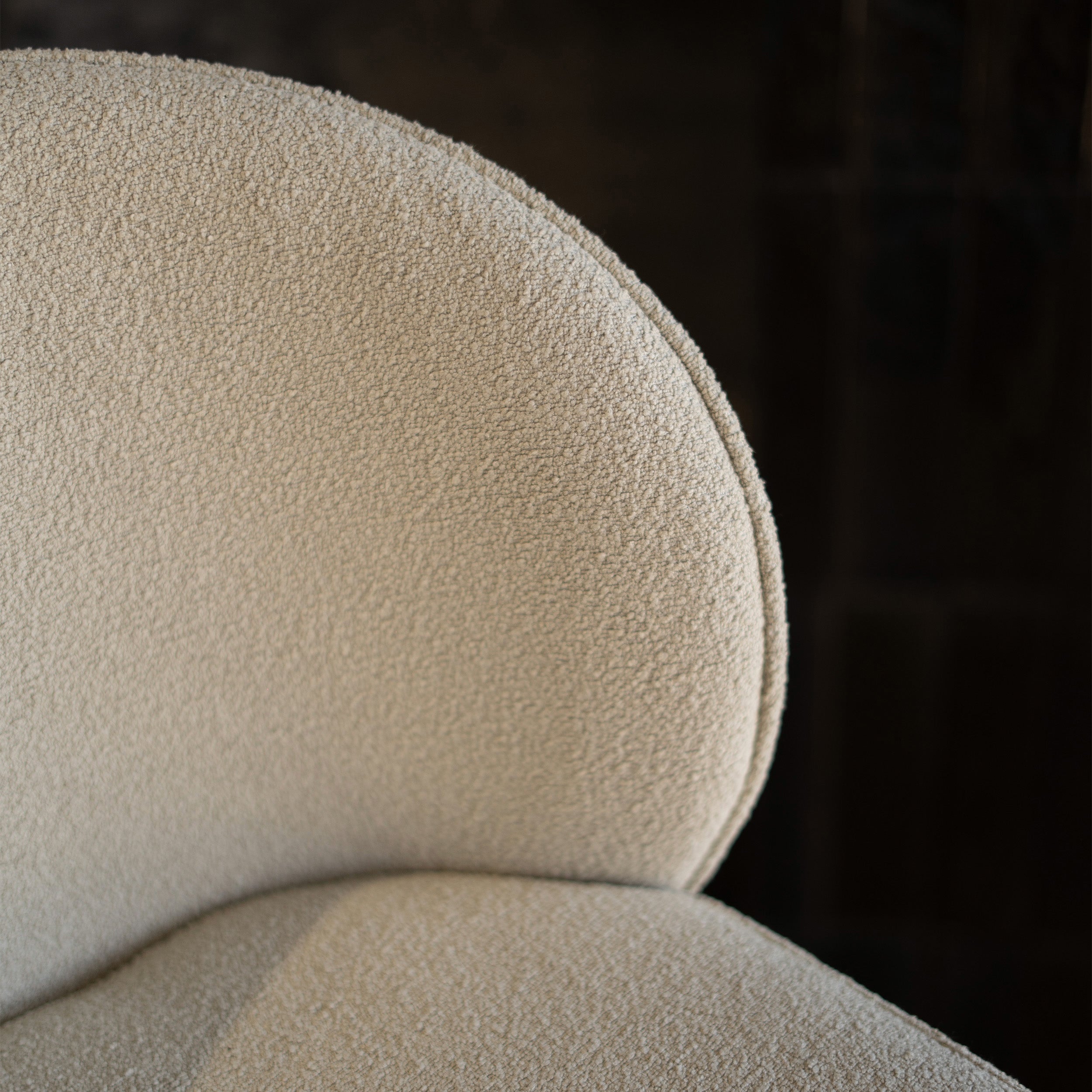 Chaise de bar Groom en tissu bouclé beige 66 cm (lot de 2)