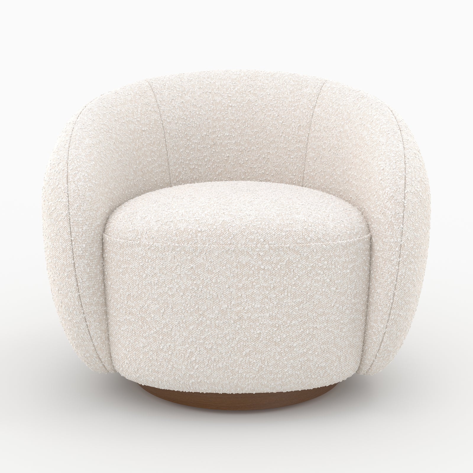 tissu boucle blanc fauteuil naya pivotant confort salon