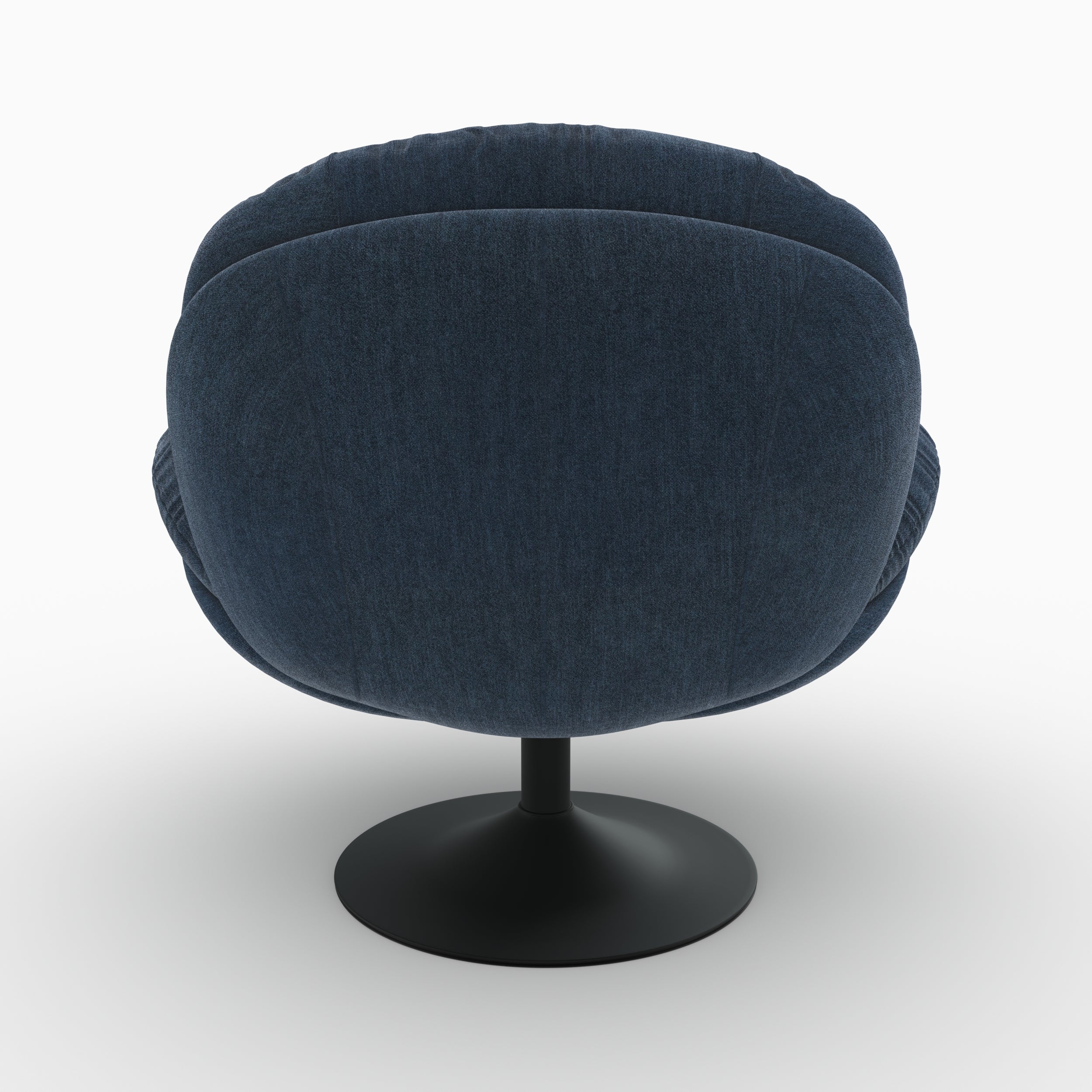 Fauteuil Ricci pivotant en tissu effet velours bleu foncé