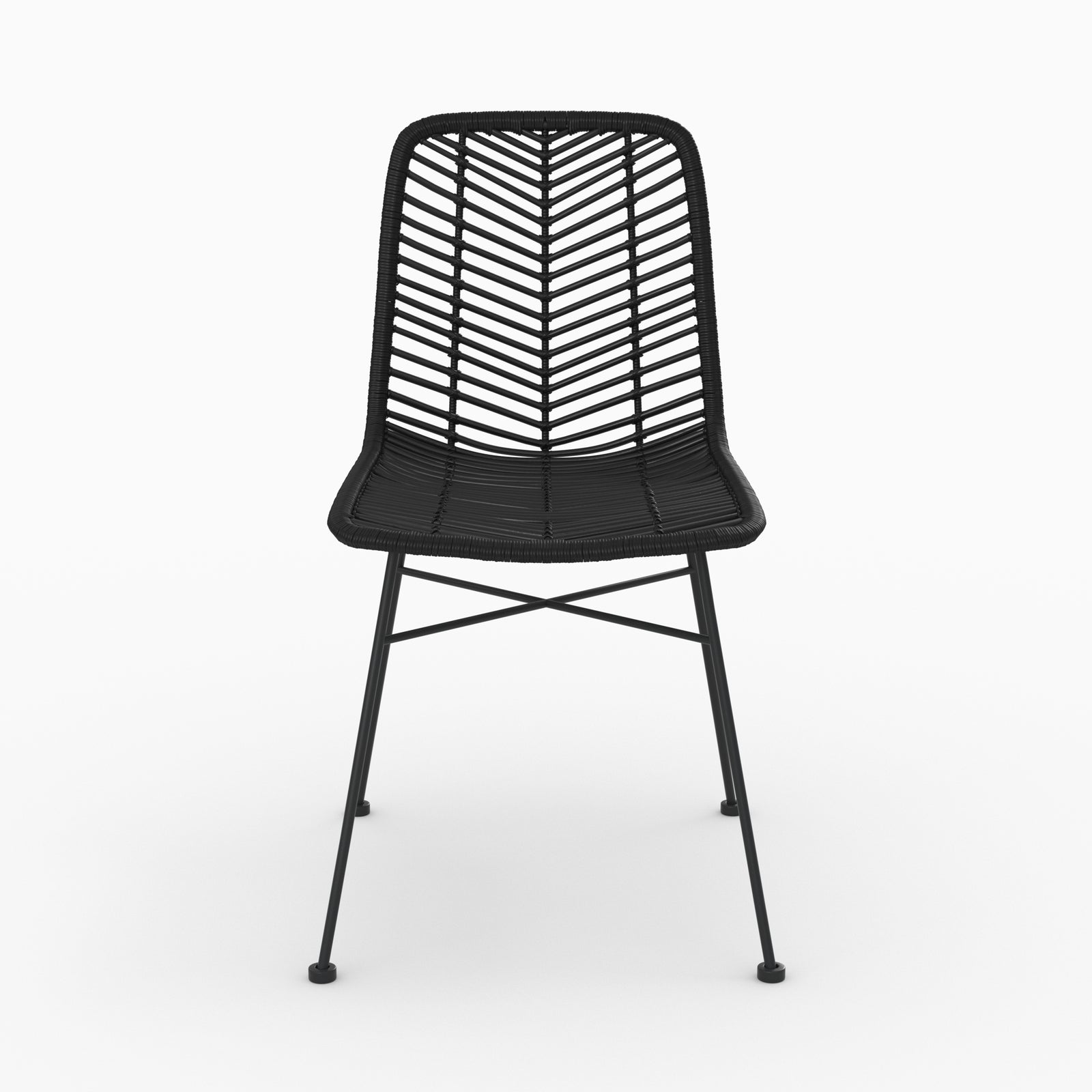 total look noir chaises tamara en rotin noir lot de 2