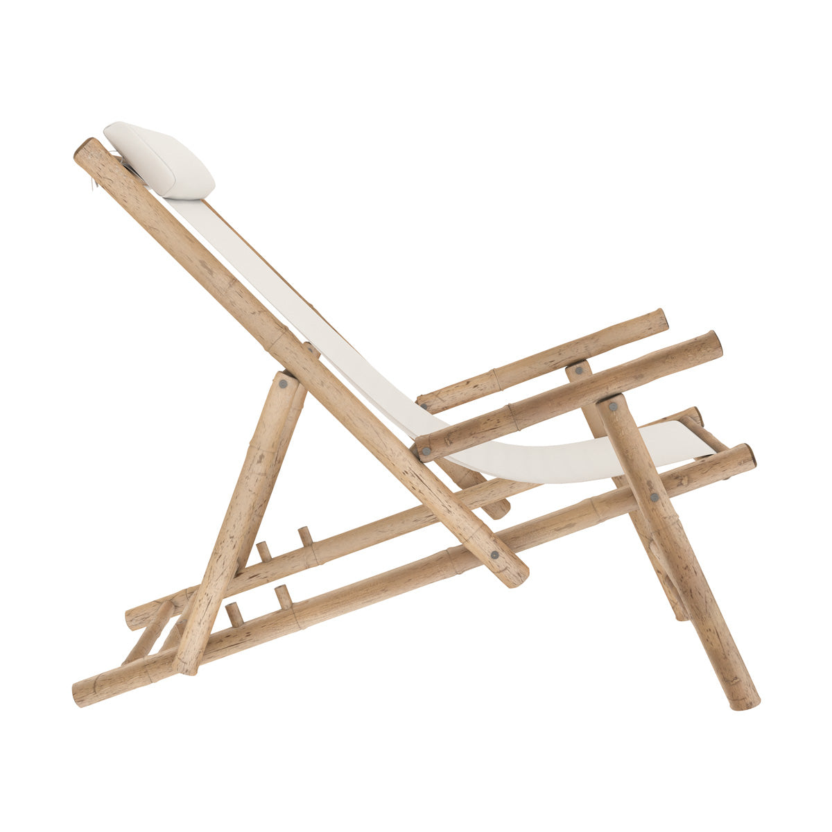 transat de jardin en bambou et toile vadella