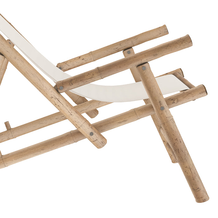 transat de jardin vadella en bambou et toile