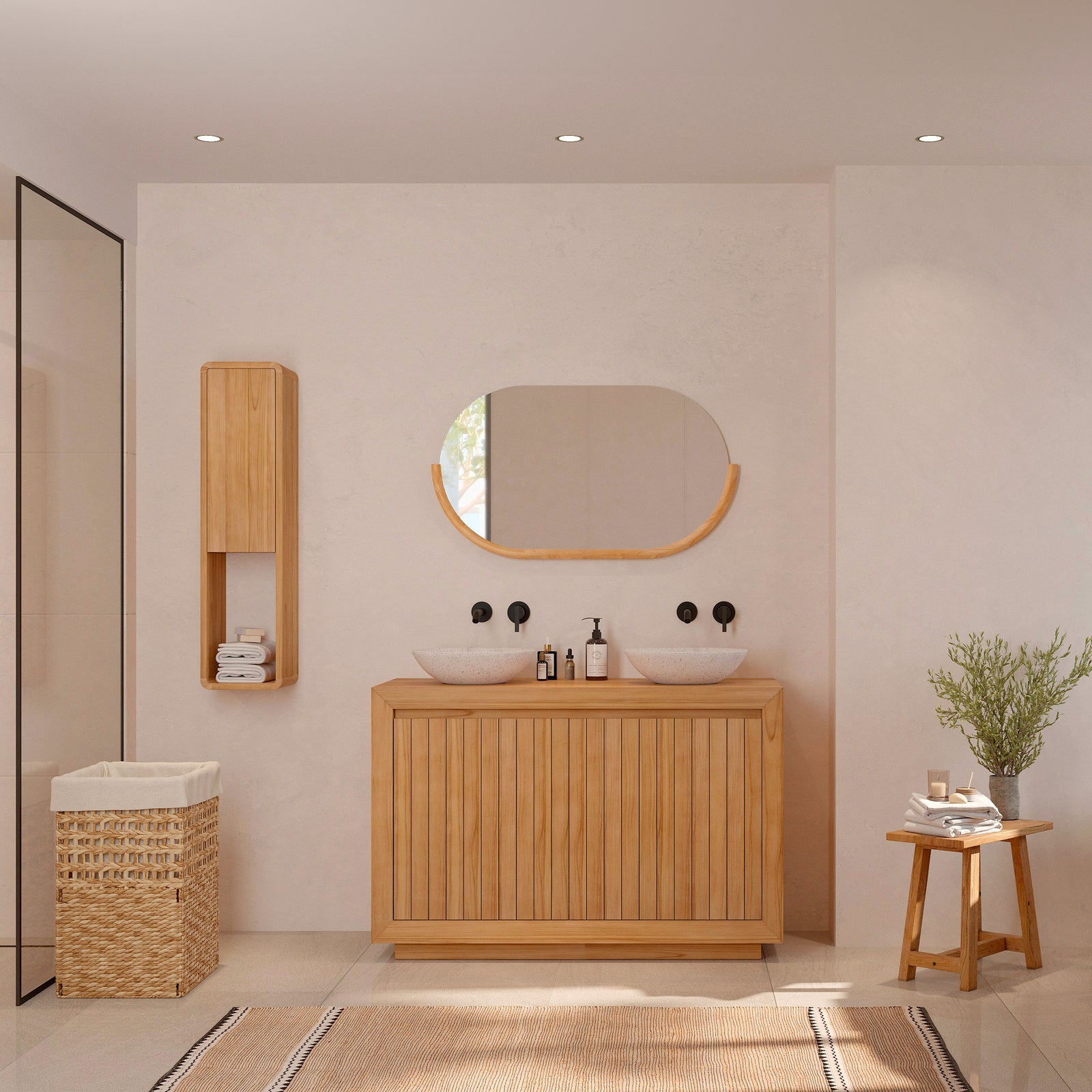 vasque ronde blanche terrazzo lysea