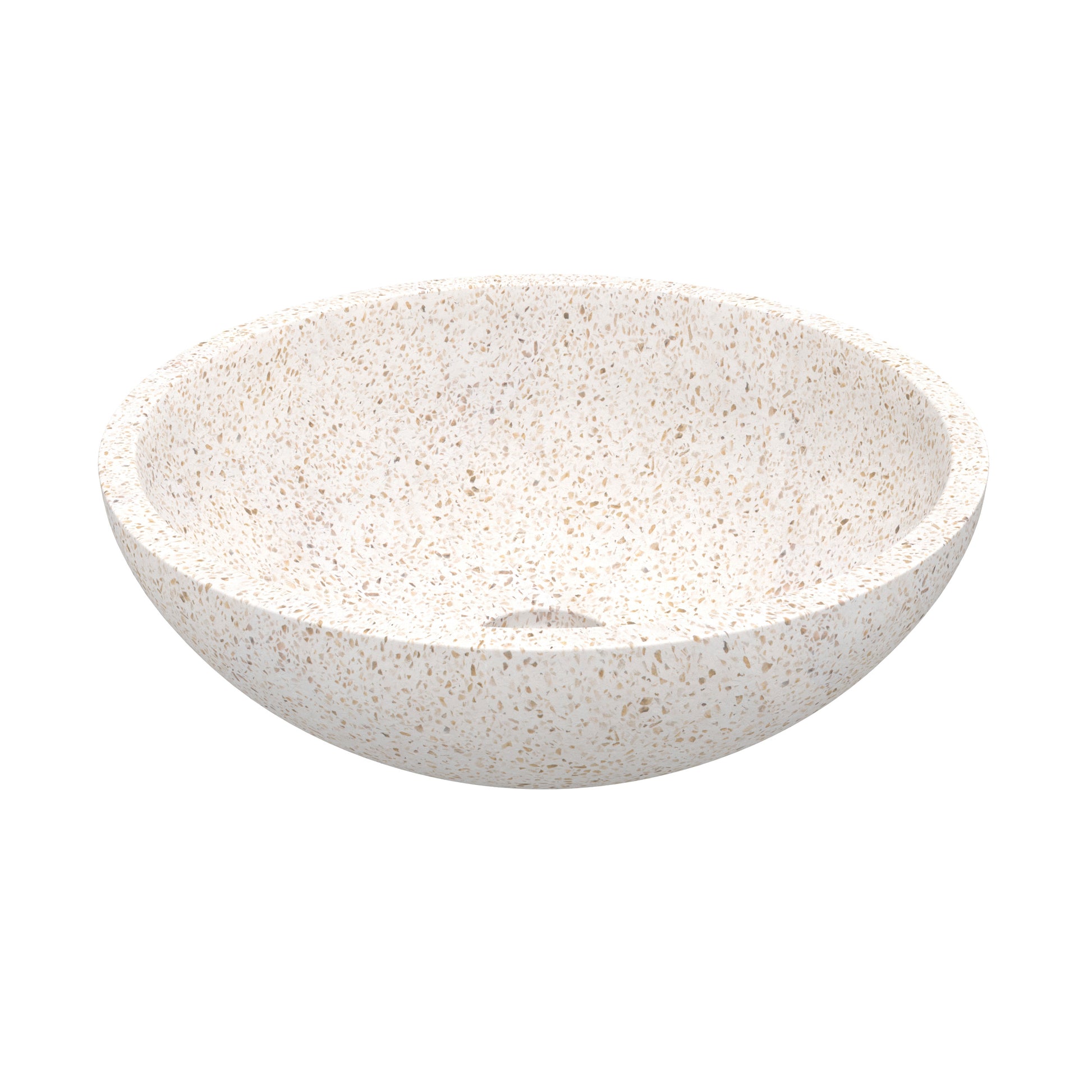 vasque ronde lysea terrazzo blanc mouchete fond blanc