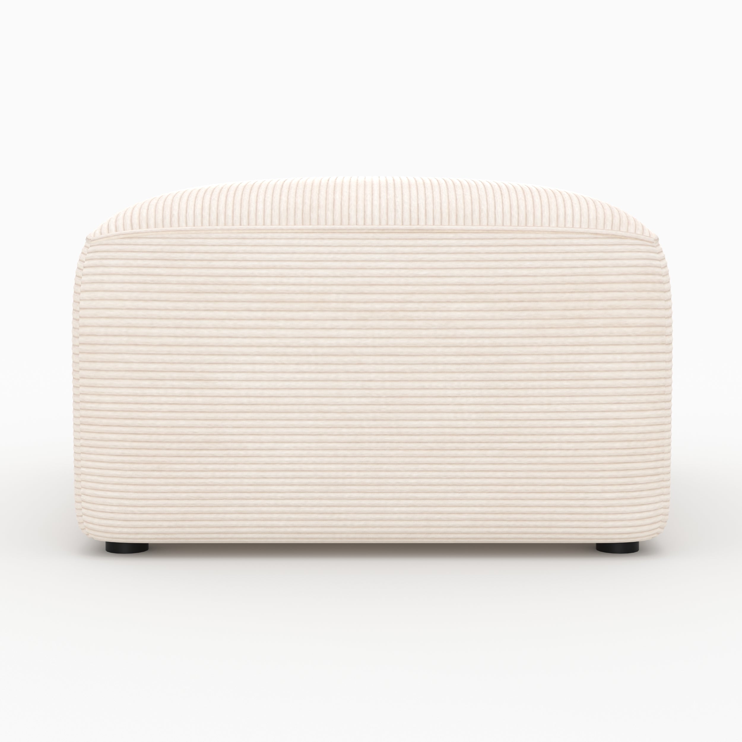 Pouf Mina rettangolare per divano modulare in velluto bianco sporco