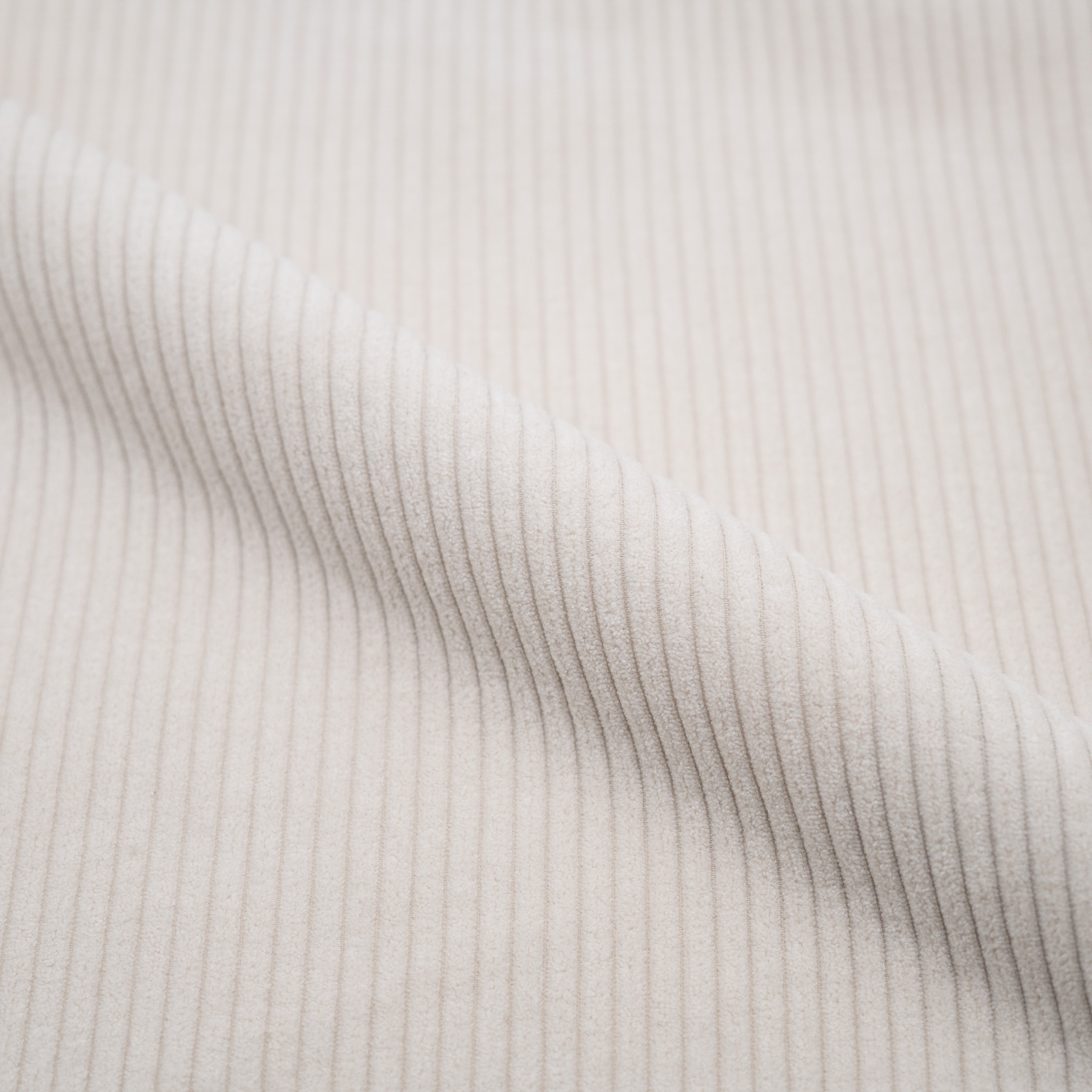 Canapé modulable Mina en velours blanc 3 places avec pouf