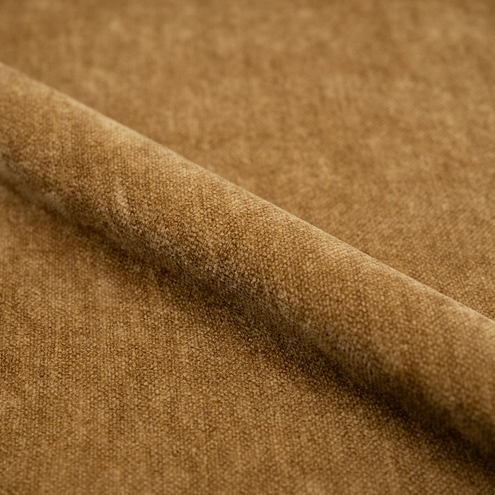 Drehsessel Ricci aus Samtstoff in Senfgelb-Effekt