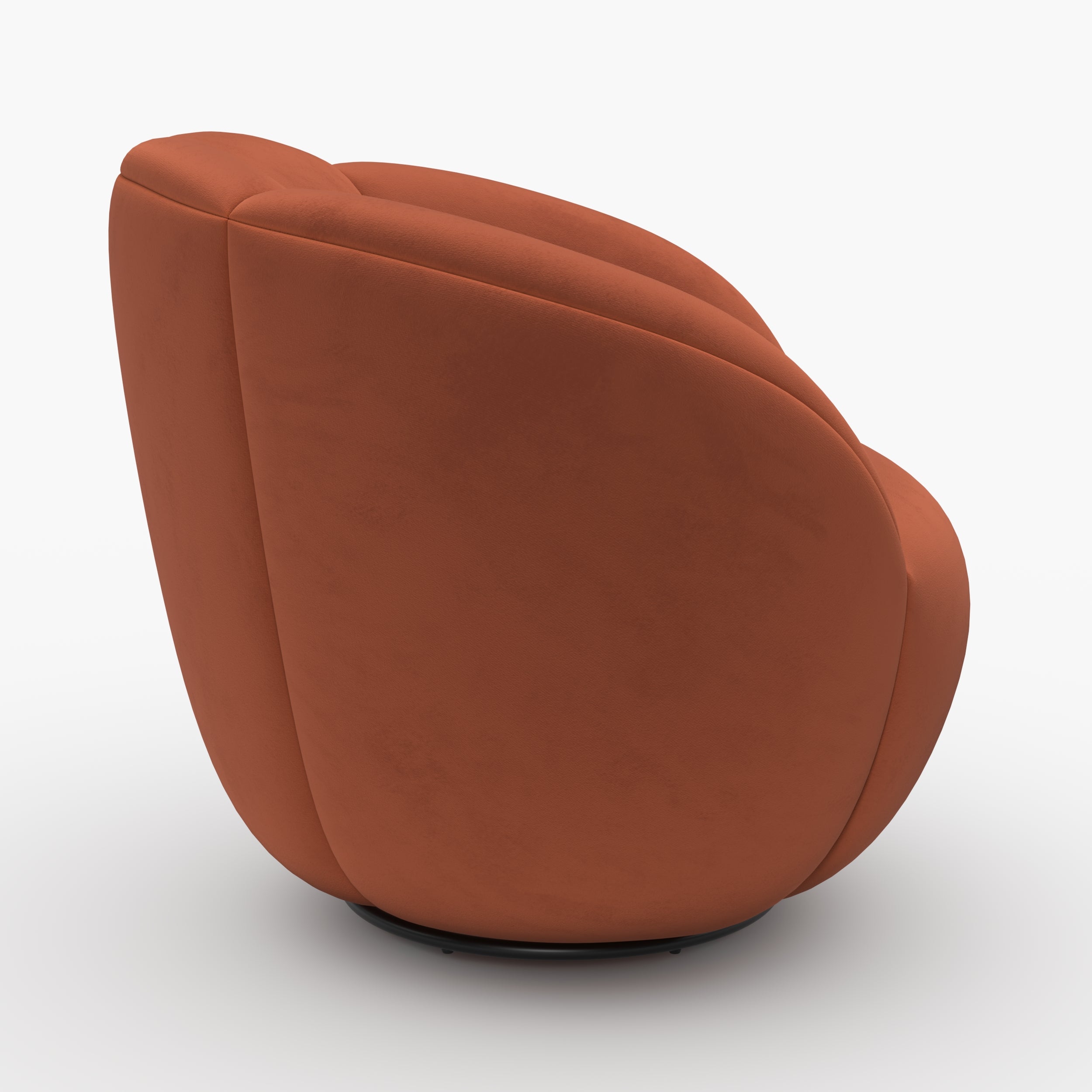 Fauteuil pivotant Ysé en velours rouge brique