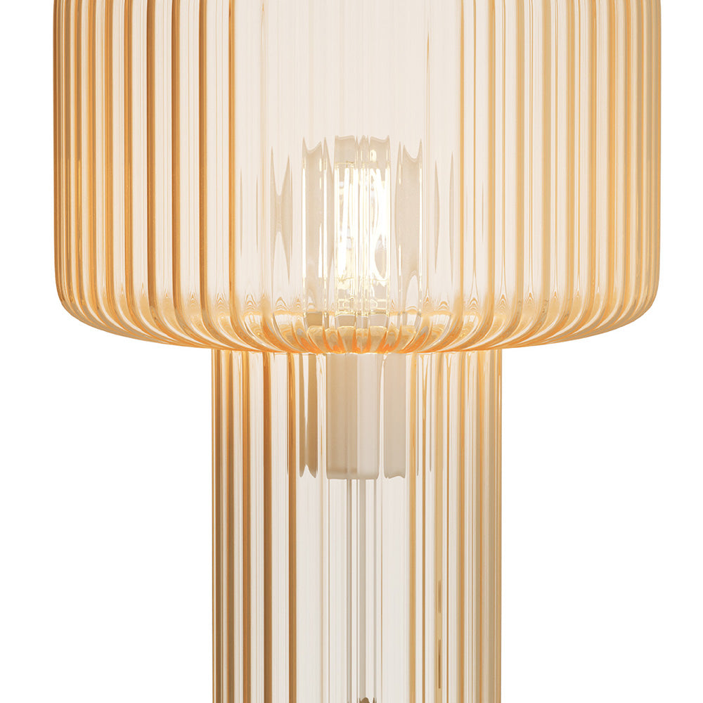 verra lampe a poser en verre cannele