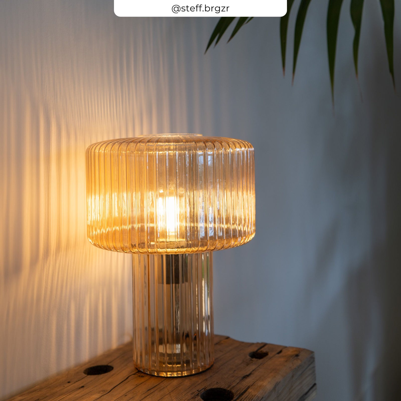 verra lampe a poser verre cannele