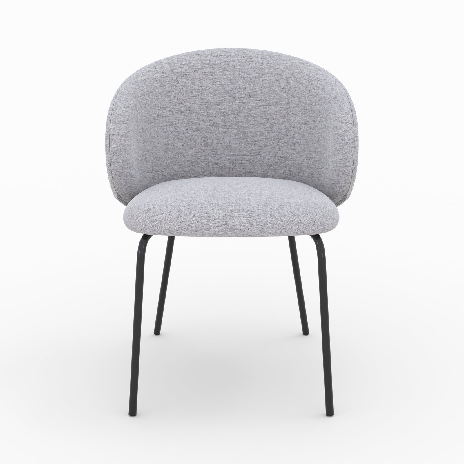 victoria chaise en tissu gris clair et pieds en metal noir lot de 2