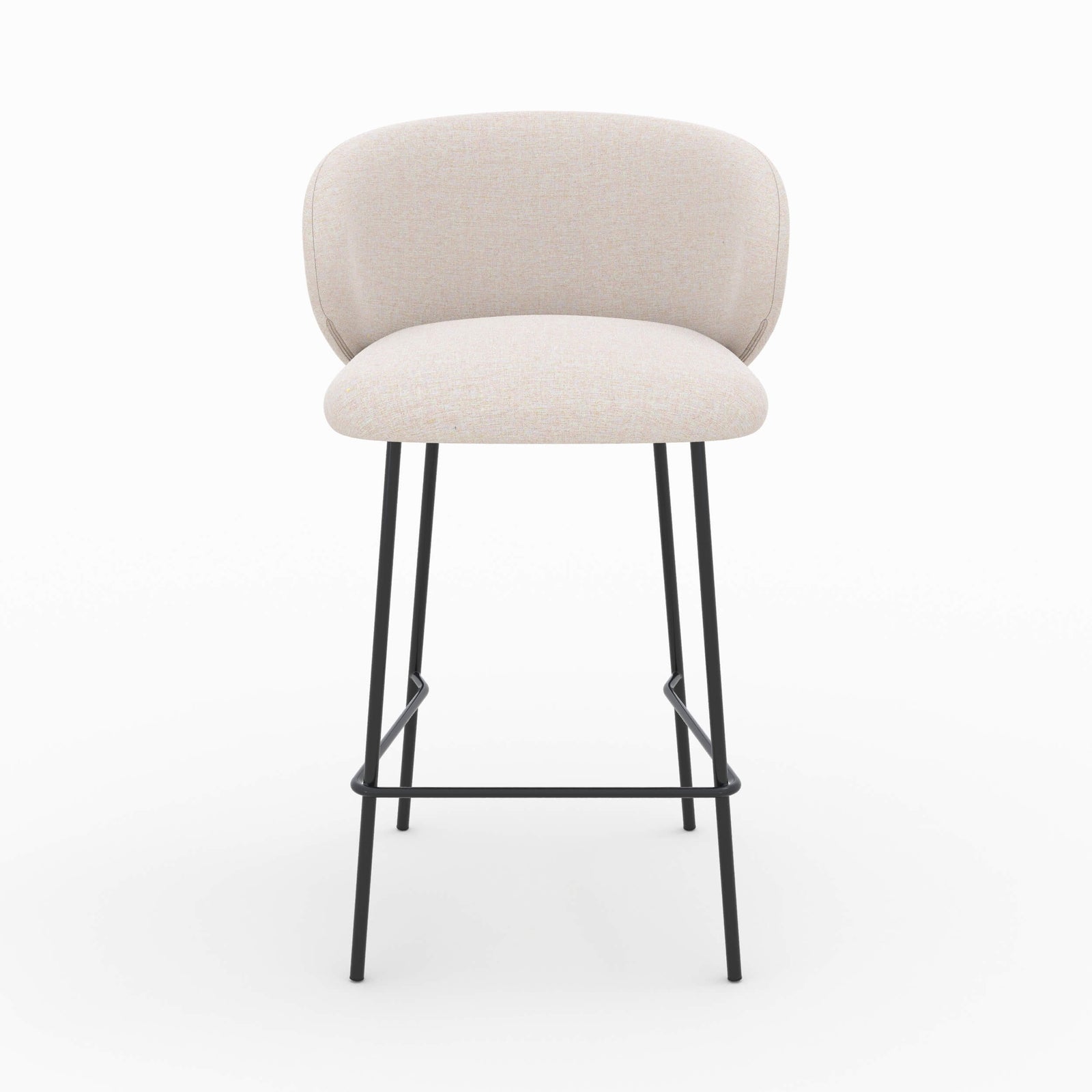 victoria chaise pour ilot central en tissu beige 68 cm lot de 2