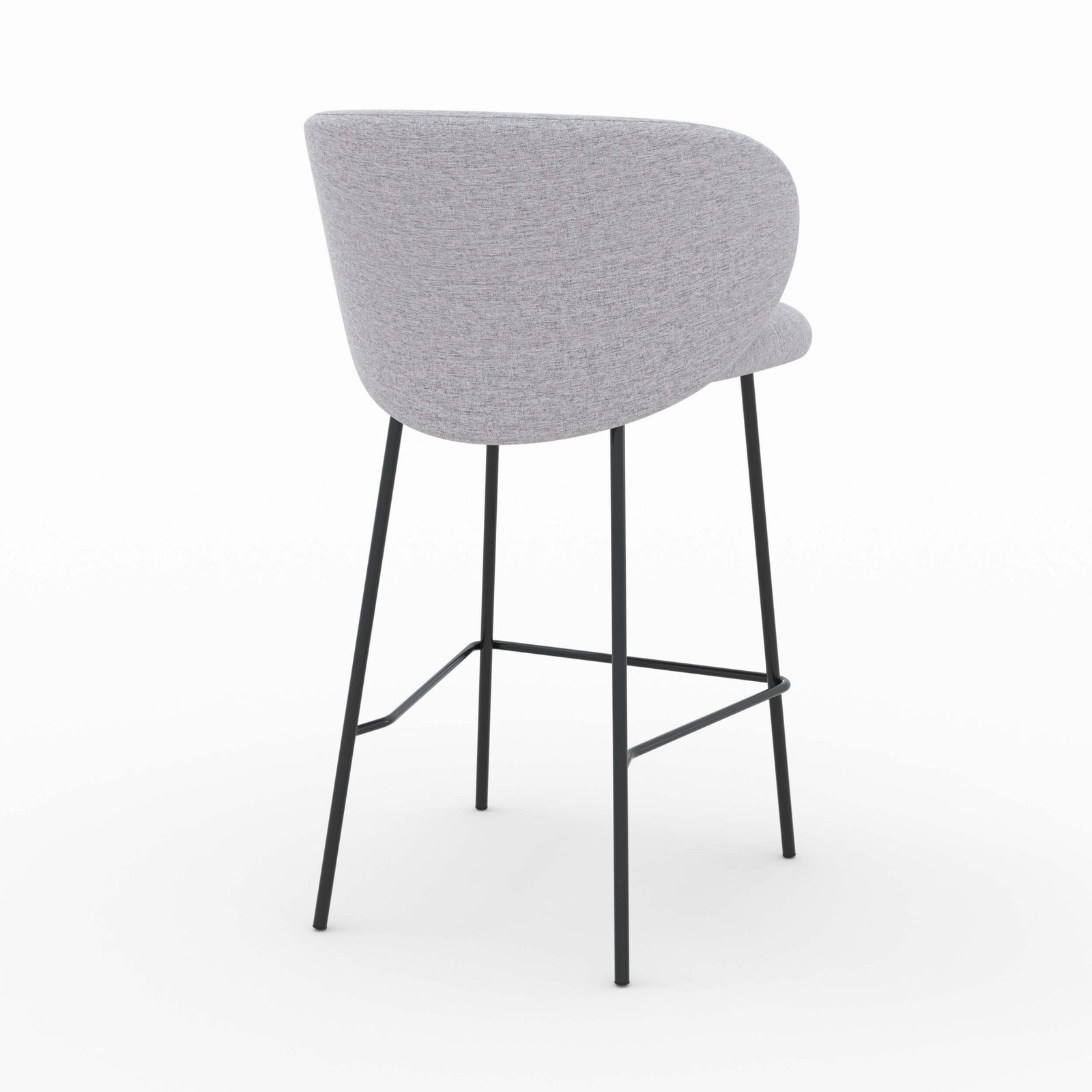 victoria chaise pour ilot central en tissu gris clair 65 cm pieds noirs lot de 2