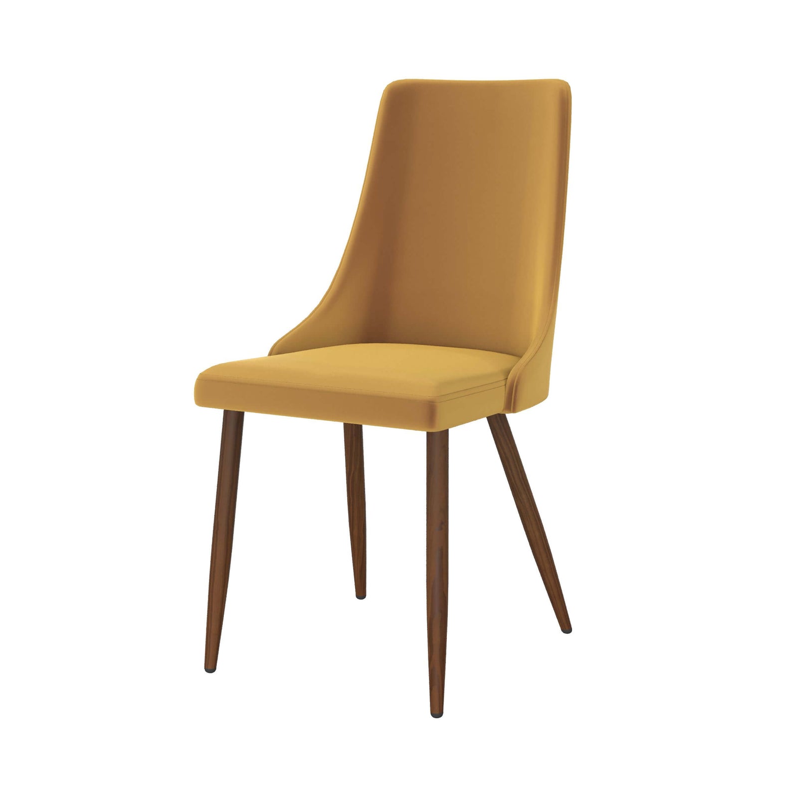 vinni chaise en velours jaune moutarde lot de 2