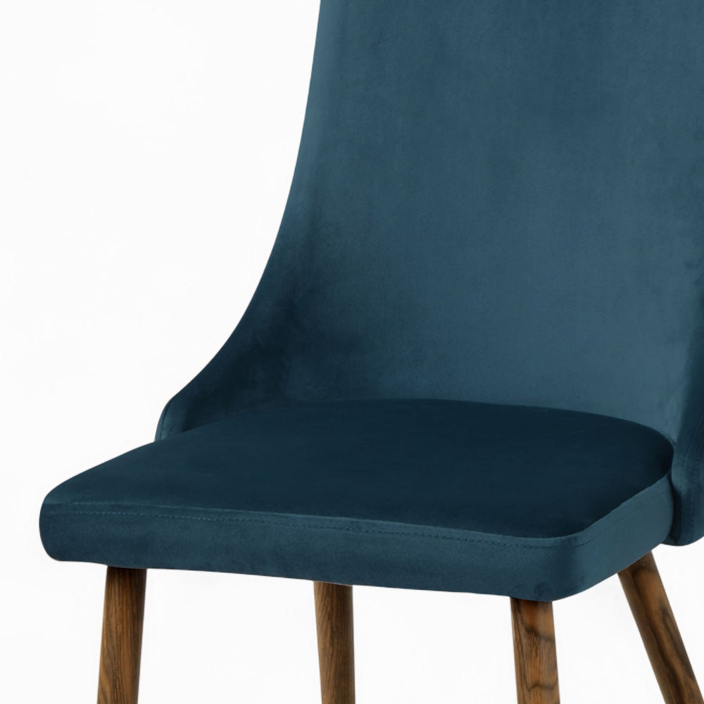 vinni pack 4 chaises dossier haut bleu gris velours rendez vous deco