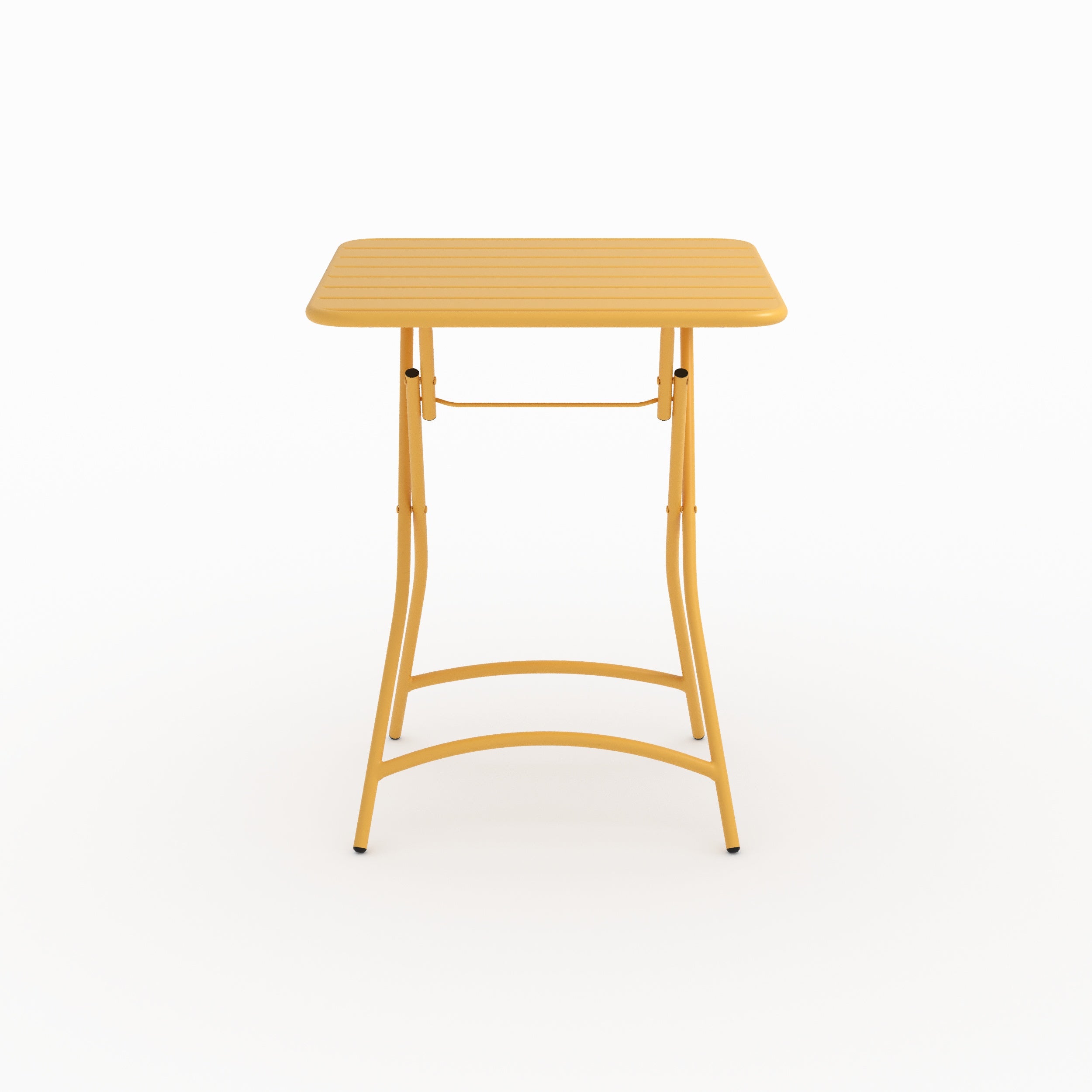 Table de jardin Yumi pliante en metal jaune beurre 2 personnes