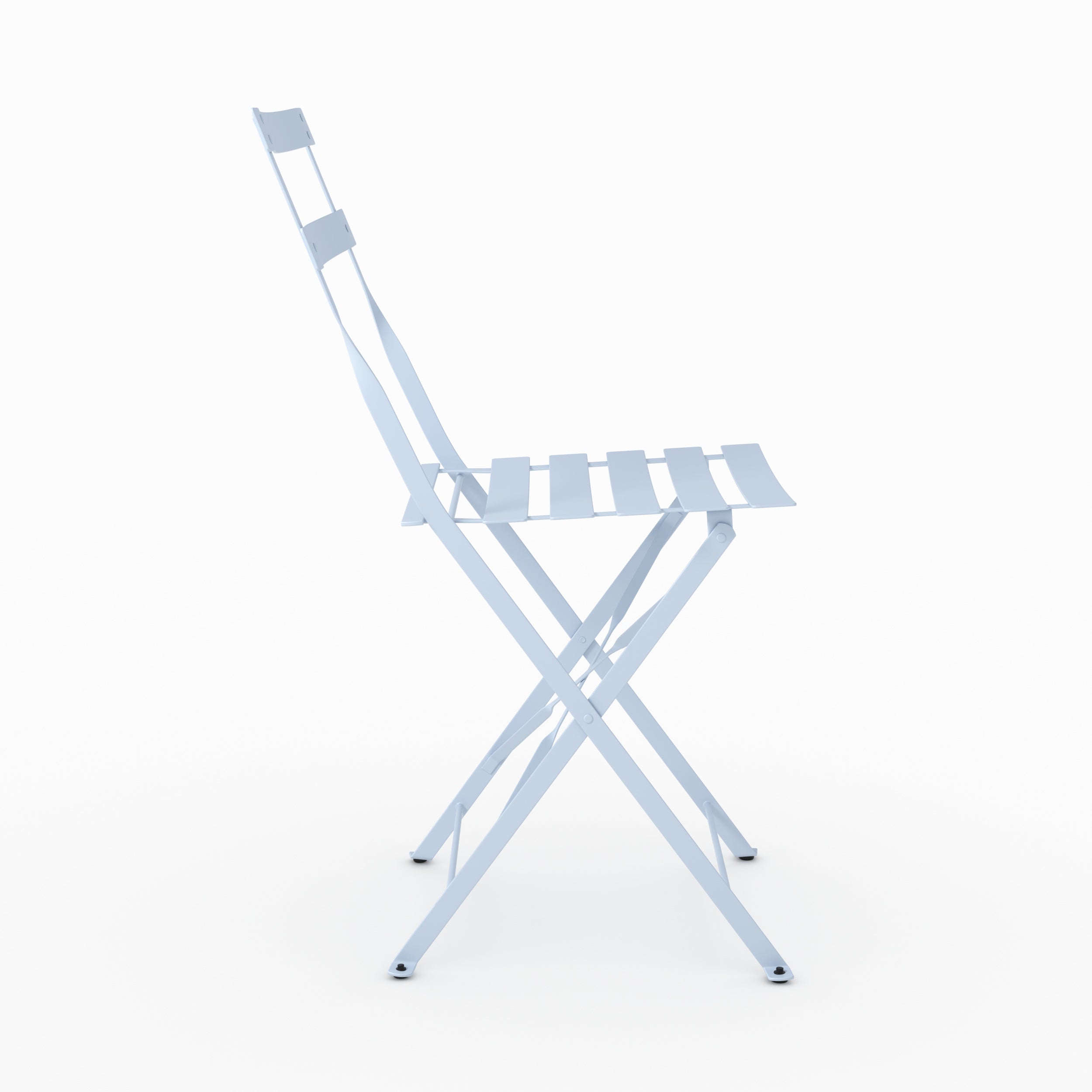 Table ronde et chaises de jardin pliantes Kayla 2 places en métal bleu