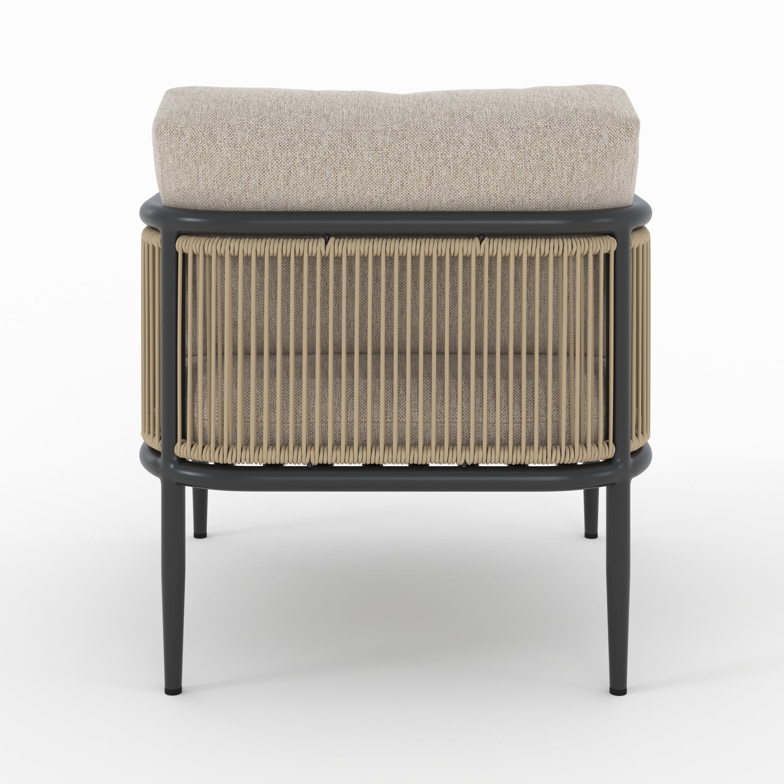 wilo fauteuil de jardin en acier et tissu beige