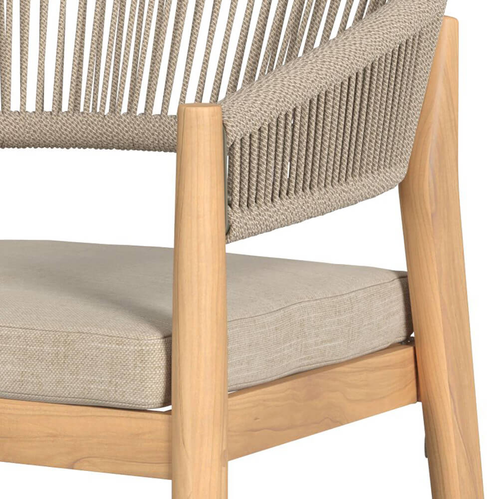 yuma chaise de jardin tissu beige bois acacia