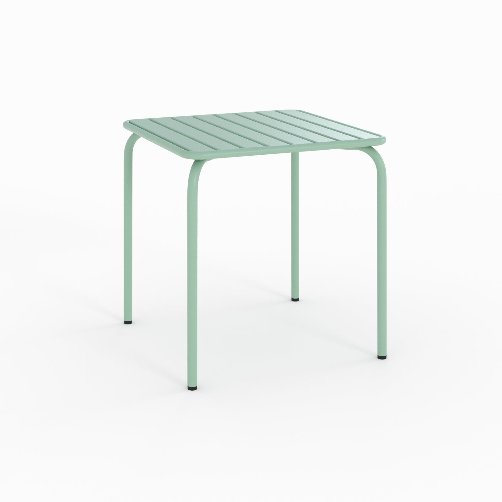 yumi table de jardin en metal vert carree