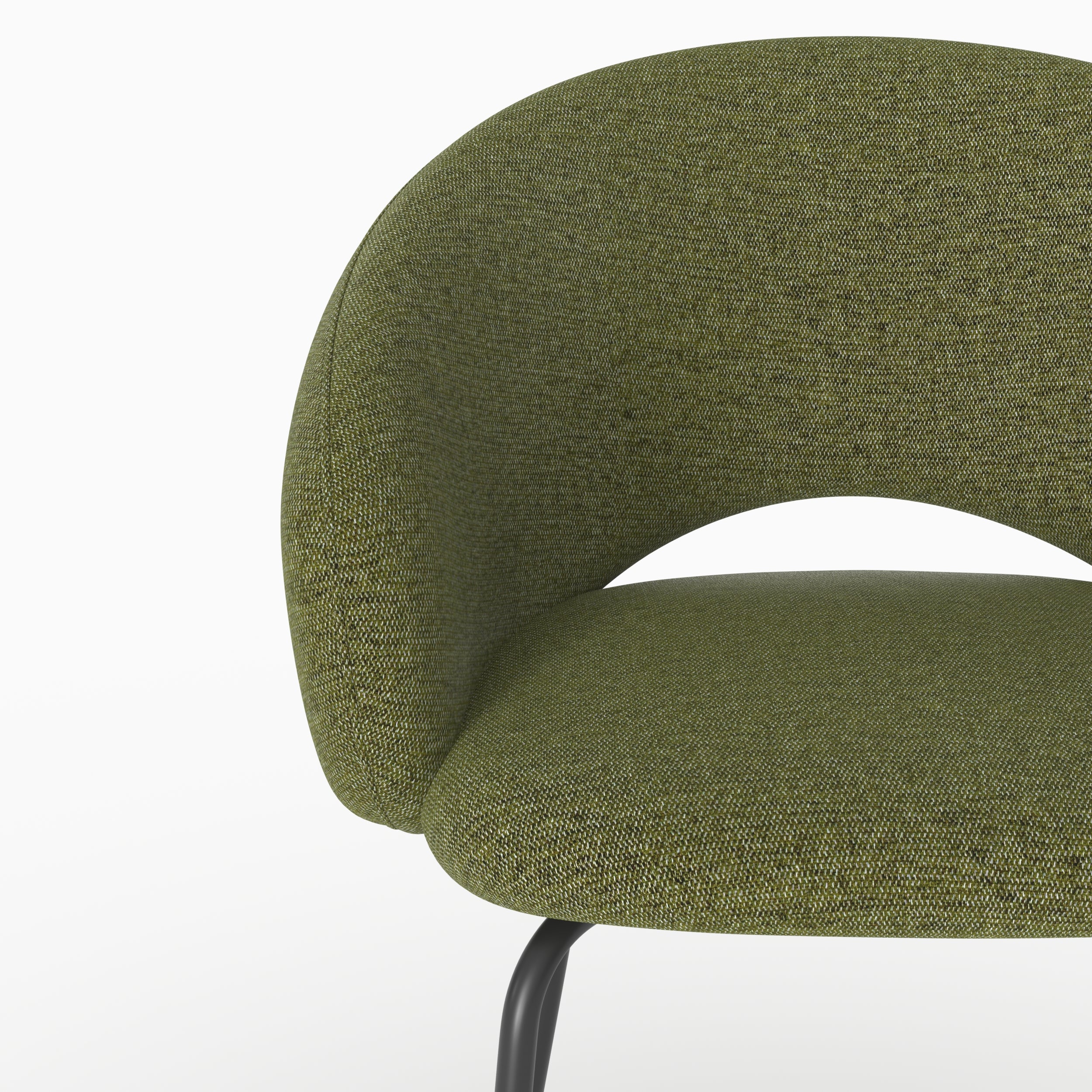 Chaise Milly en tissu vert chiné