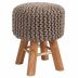 Tabouret tricot Lisa taupe
