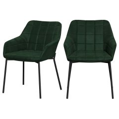 acheter chaise verte design avec accoudoirs lot de 2