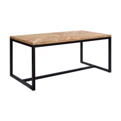 achat table plateau bois pieds metal