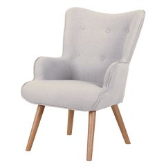 acheter chaise fauteuil tissu pieds bois clair