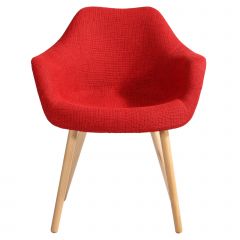 chaise anssen tissu rouge