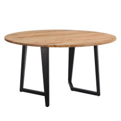 acheter table ronde plateau bois pieds metal