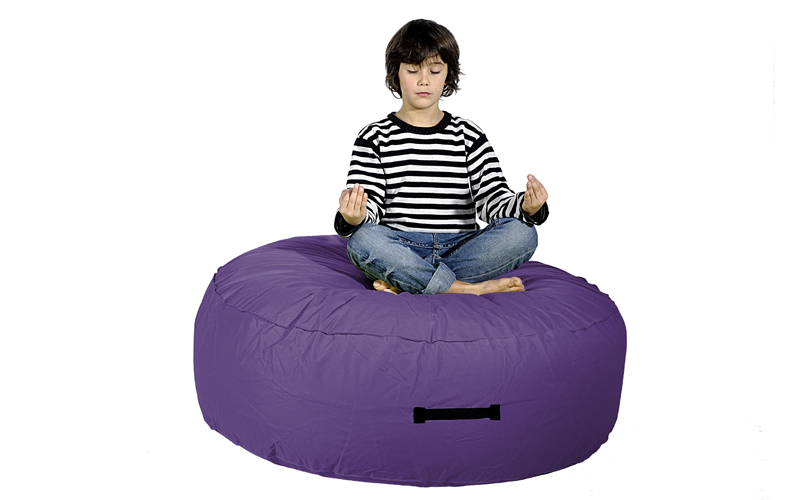 Pouf rond prune