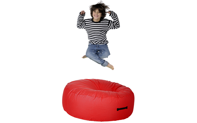 Pouf rond rouge