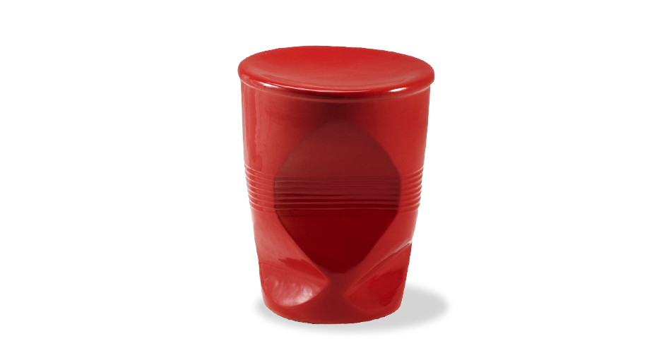 Tabouret coffee céramique rouge