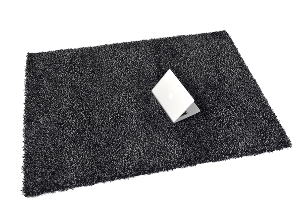 Tapis shaggy gris clair chiné