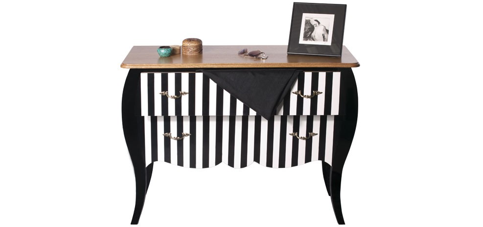 achat commode baroque noire et blanche prix d'usine